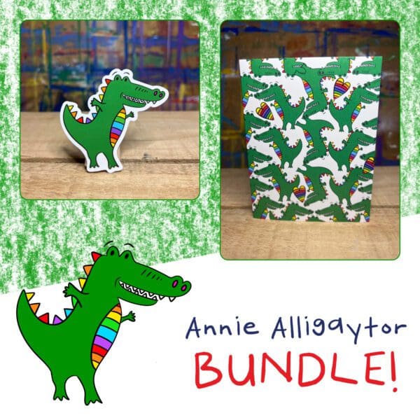 Annie Alligaytor - Sticker and Matching Notecard Bundle