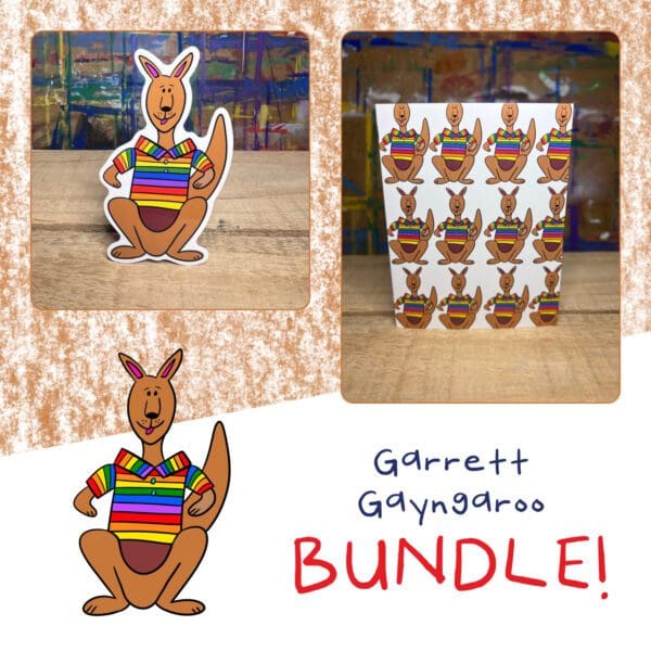 Garrett Gaynaroo - Sticker and Matching Notecard Bundle