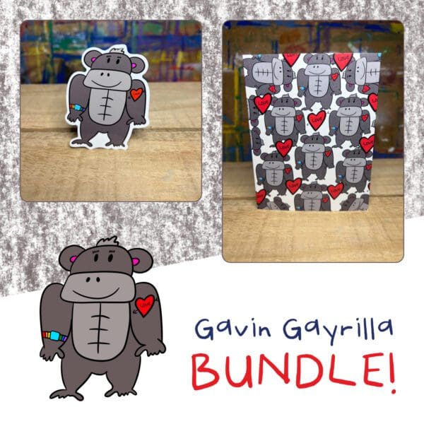 Gavin Gayrilla - Sticker and Matching Notecard Bundle