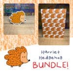 Harriet Hedgehog - Sticker and Matching Notecard Bundle