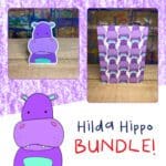 Hilda Hippo - Sticker and Matching Notecard Bundle