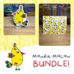 Maudie Macaw - Sticker and Matching Notecard Bundle